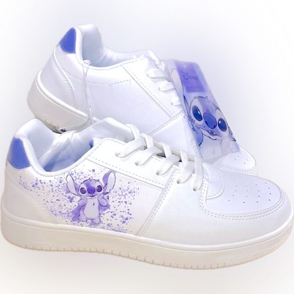 🆕 Disney Stitch Ltd Edition Periwinkle Paint Splatter Low-Top Sneakers - Picture 1 of 9